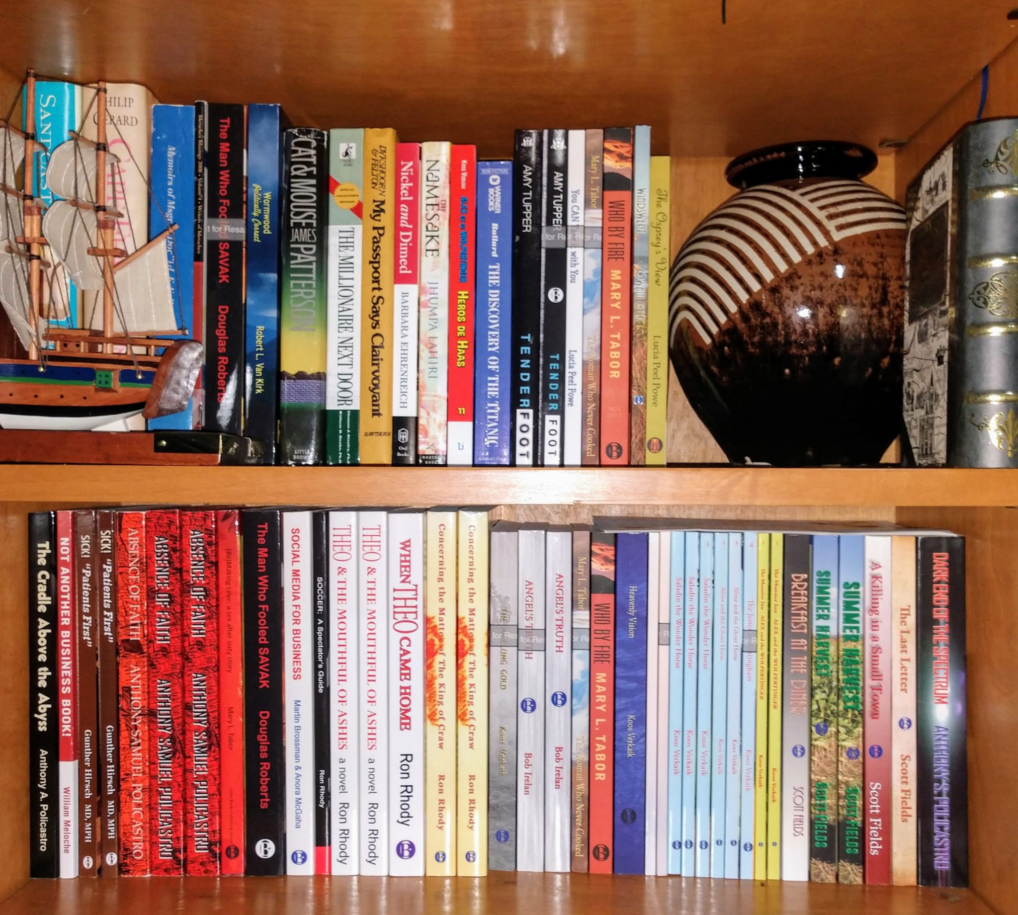 Books on a shelf