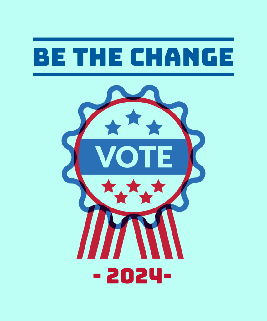 Sticker encouraging people to vote in 2024
