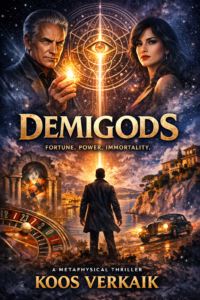 Cover of the novel DEMIGODs by Koos Verkaik - a metaphysical thriller.